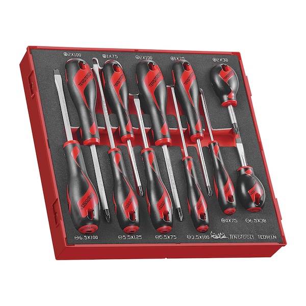TED911N - 11 Piece Mixed Screwdriver Set (Flat, PH, PZ, ) i